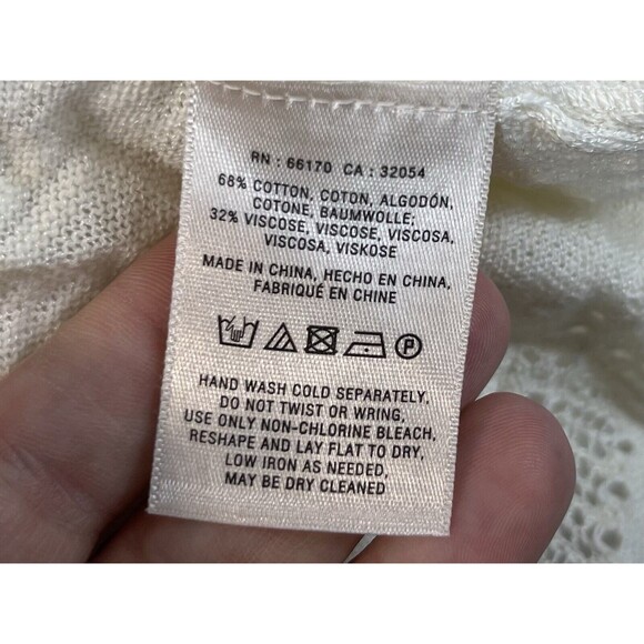 Anthropologie Moth Sweater Womens M Ivory Cross Front Drape Boho Chic Knit Top - Picture 3 of 9